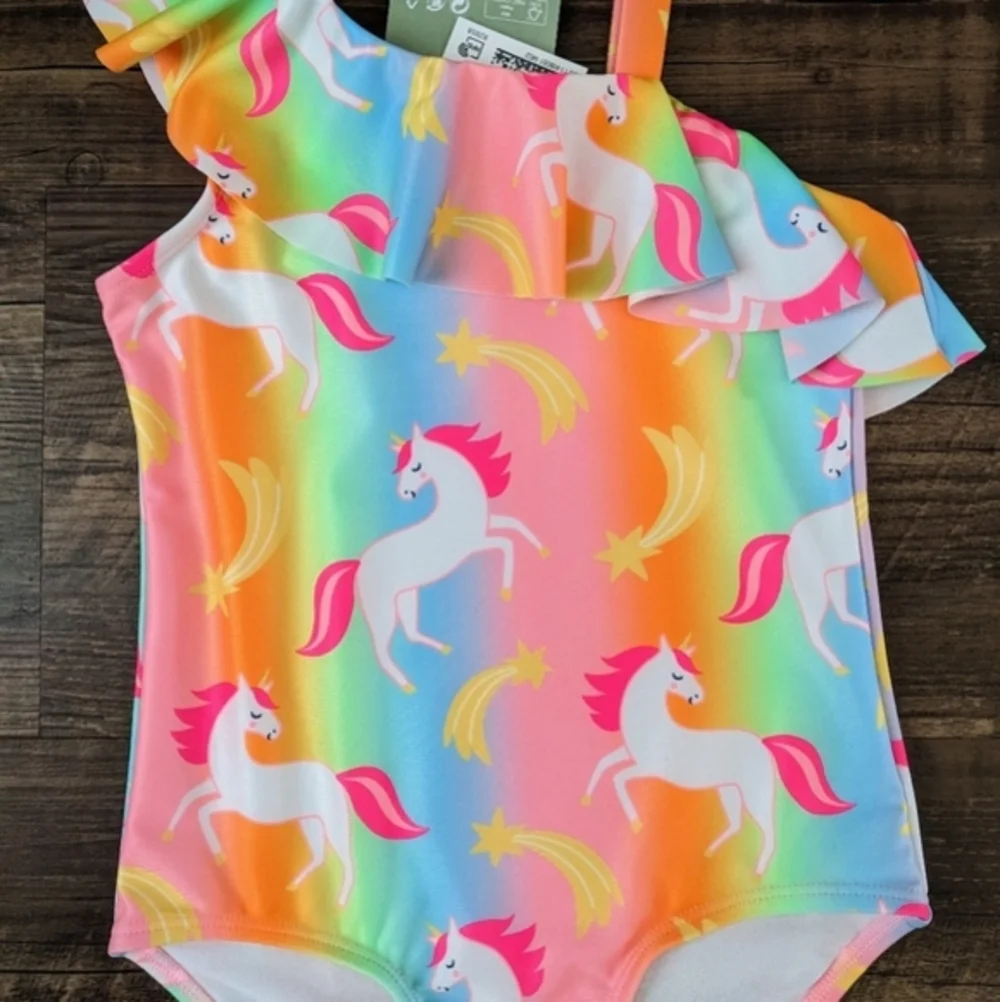 NWT H&M Unicorn Ruffle Swimsuit